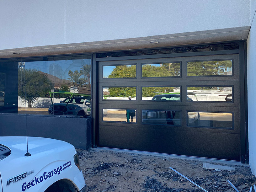 12x8 Modern Steel and Glass 3-layer Poly Insulated Long Panel Door in Phoenix, AZ