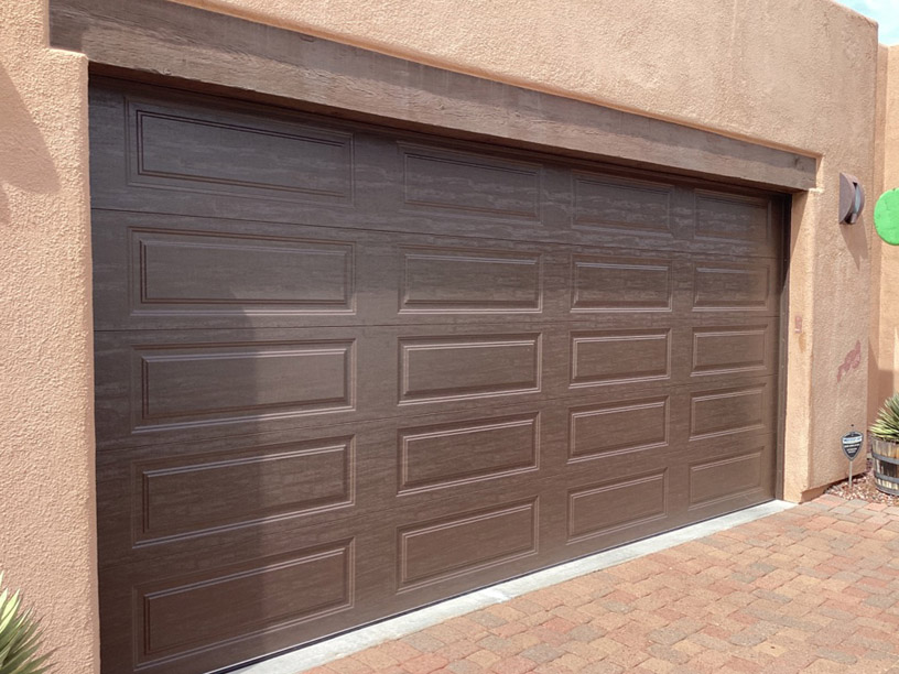 10x8 Chocolate Brown 3-layer Poly Insulated Steel Long Panel Door with matching RV door in Sedona, AZ