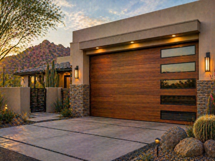 How Long Does A Custom Wood Garage Door Last In Scottsdale’s UV Heat