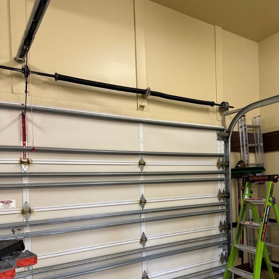 Custom garage door spring system installed at a home in Silverleaf, North Scottsdale.