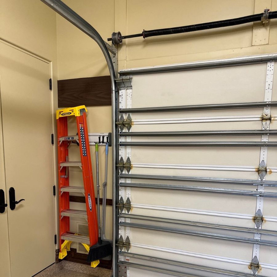 Custom garage door spring system installed at a home in Silverleaf, North Scottsdale.