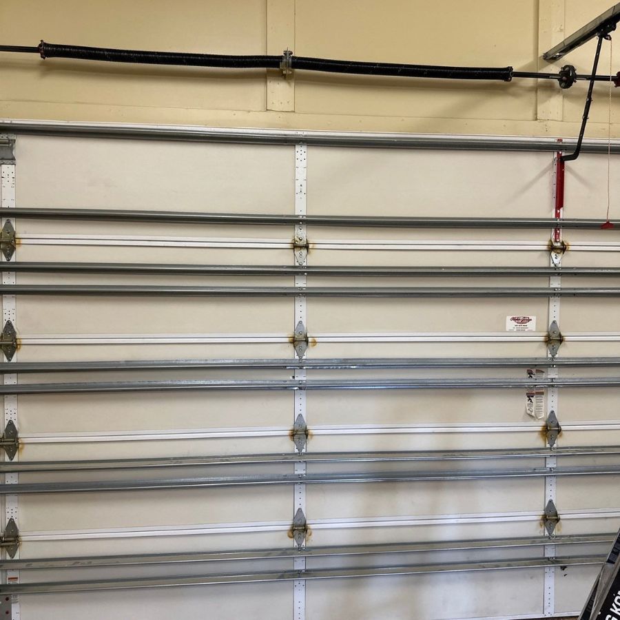 Custom garage door spring system installed at a home in Silverleaf, North Scottsdale.
