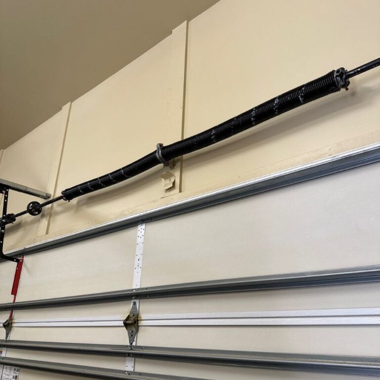 Custom garage door spring system installed at a home in Silverleaf, North Scottsdale.